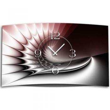 Dixtime Wanduhr „Rot‑Kugeln“ – Digital, Designer‑3D-Optik aus 4 mm Alu‑Dibond