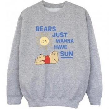 Disney Jungen Pullover Winnie the Pooh – „Bären wollen Sonne“, 9-11 Jahre, Weiß
