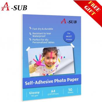 A3/A4 Glossy Inkjet Photo Paper 150g Self Adhesive 50 Sheets