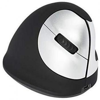R-GO Tools RGOHEWL Ergonomische Maus Funk Optisch Schwarz, Silber 4 Tasten 1750 dpi Ergonomisch