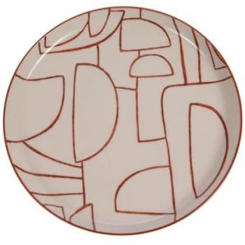 Assiette plate Ambre 26 cm en grès (lot de 6)