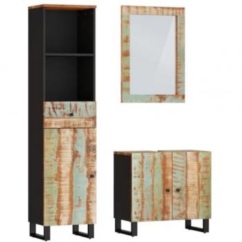 Reclaimed Wood 3-Piece Bathroom Furniture Set