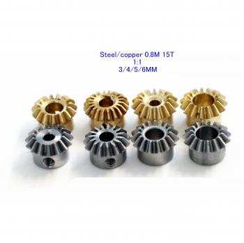 15 Teeth 0.8M Bevel Gears for M3 (2 Pieces)