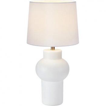 Lampe de table céramique blanche abat-jour tissu Shape M