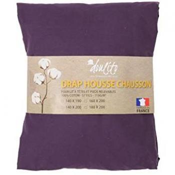 Lit Housse Prune 180x200 cm – Coton Français – Douillet – 69944147