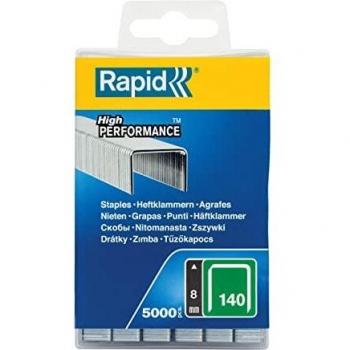 Rapid High Performance Staples, No. 140, 8 mm Leg Length, 5000 Pieces