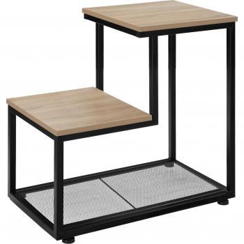 Oak Sonoma Halifax Industrial Bedside Table – Dual Shelf Design