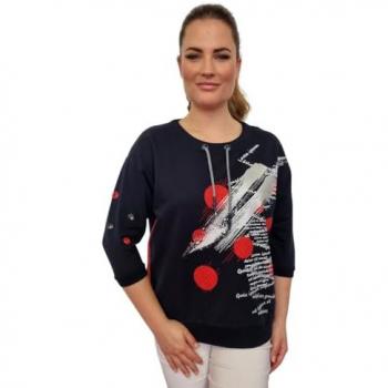 Gio Milano Elegantes Sweatshirt mit 3/4-Ärmeln