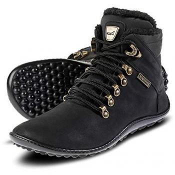 Husky Leguano Barfußschuh – 42, schwarz, bequemer Flats mit Warmfutter