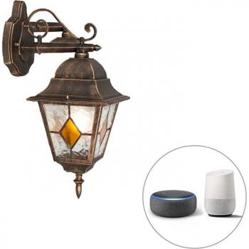 Außenwandleuchte Antigua, LED wechselbar, E27, Bronze, 1-flammig, Stahl