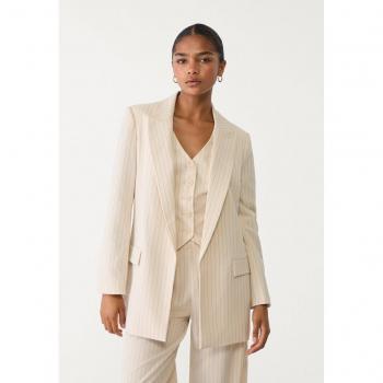 Stradivarius Lightweight Striped Blazer – Vanilla, XS