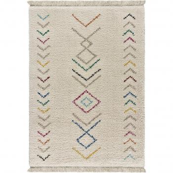 Tapis shaggy à franges blanches Atticgo
