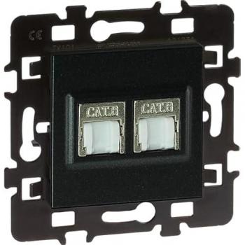 Double Connecteurs RJ45 Cat 6 STP – Service Multimédia Anthracite