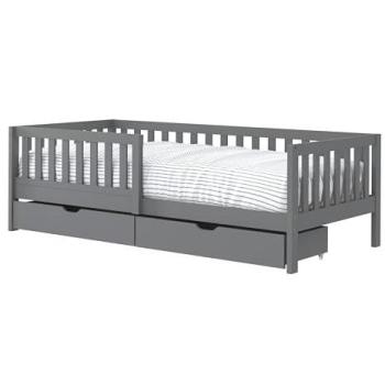 Cama Kids Sunny Isa con 2 Cajones y Colchón Híbrido – Color Gris