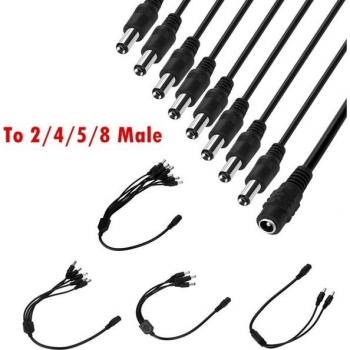 Conector DC 12V 1:5 con Cable 5,5×2,1 mm y Puerto Pigtail