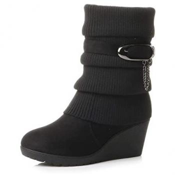 Women's Mid‑Wedge Faux Suede Boot