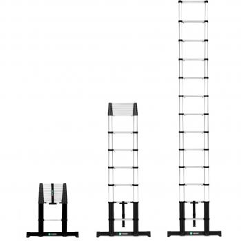 Échelle télescopique VONROC PRO 3,80 m avec système de fermeture douce