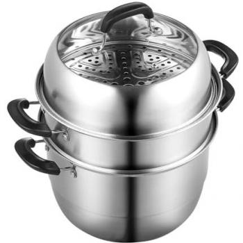 Stainless Steel 3-Tier Steamer with Stock Pot