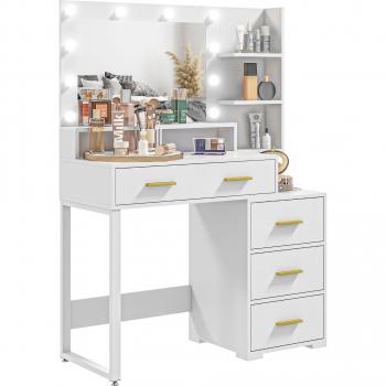 Tavolo da Trucco in Legno con Specchio