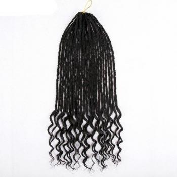 24 Inch 85g Curly Dread Faux Locs Braiding Hair for Women