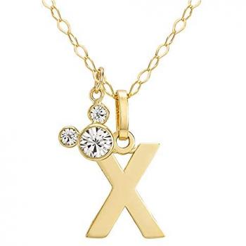 Disney Mickey Mouse Kinderkette 375er Gelbgold mit Kristall