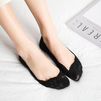 Calcetines invisibles de algodón con gel de sílice para mujer, antideslizantes