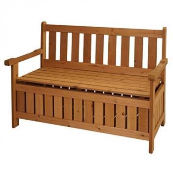 Banc de jardin MENDLER HWC-L68 114cm avec rangement en bois