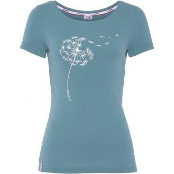 KangaROOS Damen Kurzarmshirt, Größe 48/50, grün (grüngrau, woll weiß), Rippware