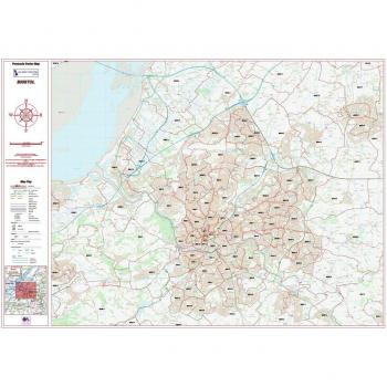 Flat Satin Photo Paper: Bristol Postcode City Sector Map