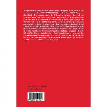 Problems in Structural Identification and Diagnostics: General Aspects and Applications: MURST Project n. MM08342598