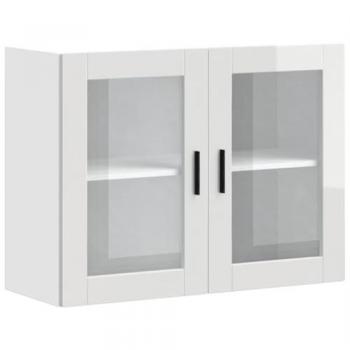 Pensile da Cucina con Porta in Vetro Lucido Bianco