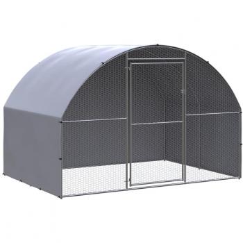 VidaXL Outdoor Chicken Coop 9.8'x6.6'x6.6' Galvanized Steel