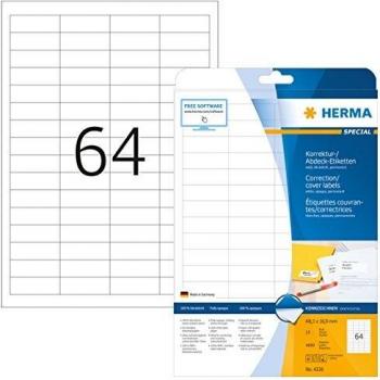 Herma Correction Cover Labels 48.3 x 16.9 mm