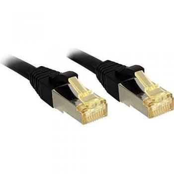 LINDY 47307 RJ45 Netzwerkkabel, Patchkabel CAT 6a (Rohkabel CAT 7) S/FTP 1.00 m Schwarz mit Rastnas