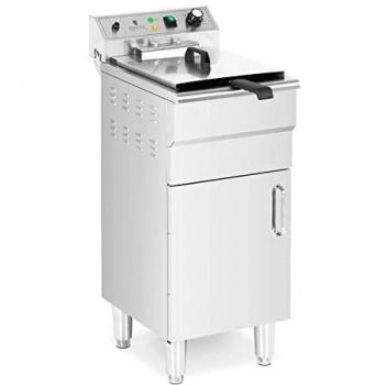 Friggitrice Elettrica 5000W con Rubinetto di Scarico e Mobiletto Professionale