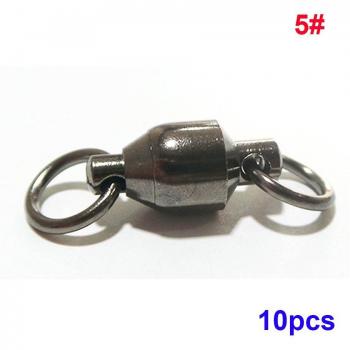 10pcs Stainless Steel Fishing Hooks with Double Swivel Rings and Ball Bearings