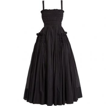Robe unie femme dos nu plissée