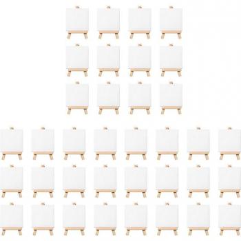 Mini toile pour artistes 3x3 pouces et chevalets 5 pouces, 36 unités