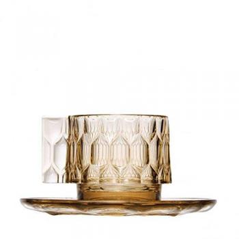 Kartell Jellies Familie: Kombi‑Tasse & Unterteller – Thermoplastisch, Grün, 12 × 10 cm