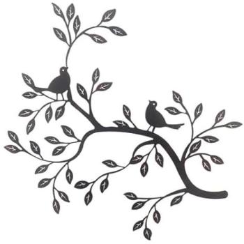 Sculpture murale en métal Oiseaux sur Branche 83x68cm
