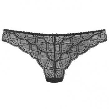 VIVANCE Damen String mit Spitze, Mirabella, Schwarz, Gr. 40/42