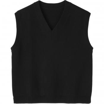 MUJI Damen Strickweste in Schwarz