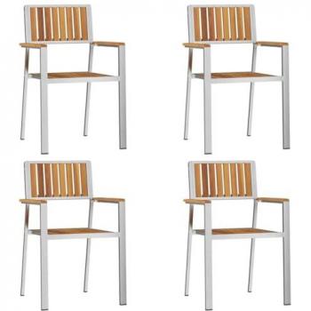 Vidaxl Ensemble de chaises de jardin argent bois d'acacia massif standard