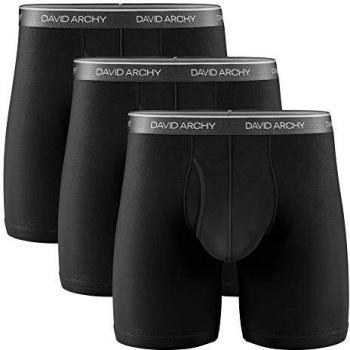 Bambus-Faser Boxershorts Herren – 3er Pack, weiche Unterwäsche mit Beutel