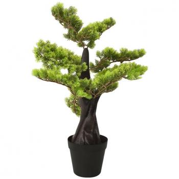 Bonsai Artificiale di Cipresso con Vaso 60 cm Verde