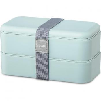 Xavax Küchenorganizer-Set Xavax Bentobox 2 stapelbare Lunchboxen pastellblau