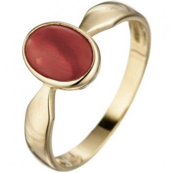 Jabo Goldring 54 – 333 Gold, femininer Korallenfingerschmuck