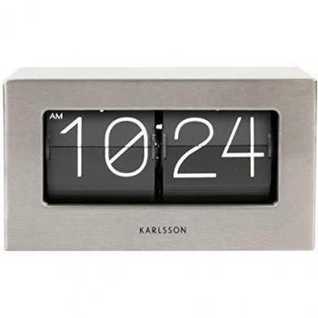 Horloge de Table Moderne – Acier Brossé et Cadran Nocturne