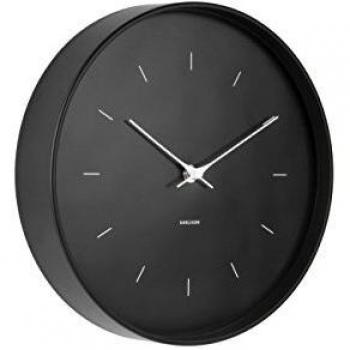 Zeitansage – Wanduhr Schmetterlingszeiger – Metall lackiert – Schwarz – Ø 27,5cm – Excl. AA Batterie