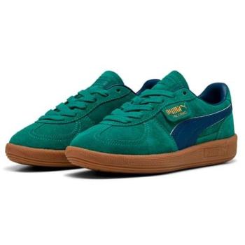 Tênis Infantil Puma Palermo Verde Escuro e Azul Marinho